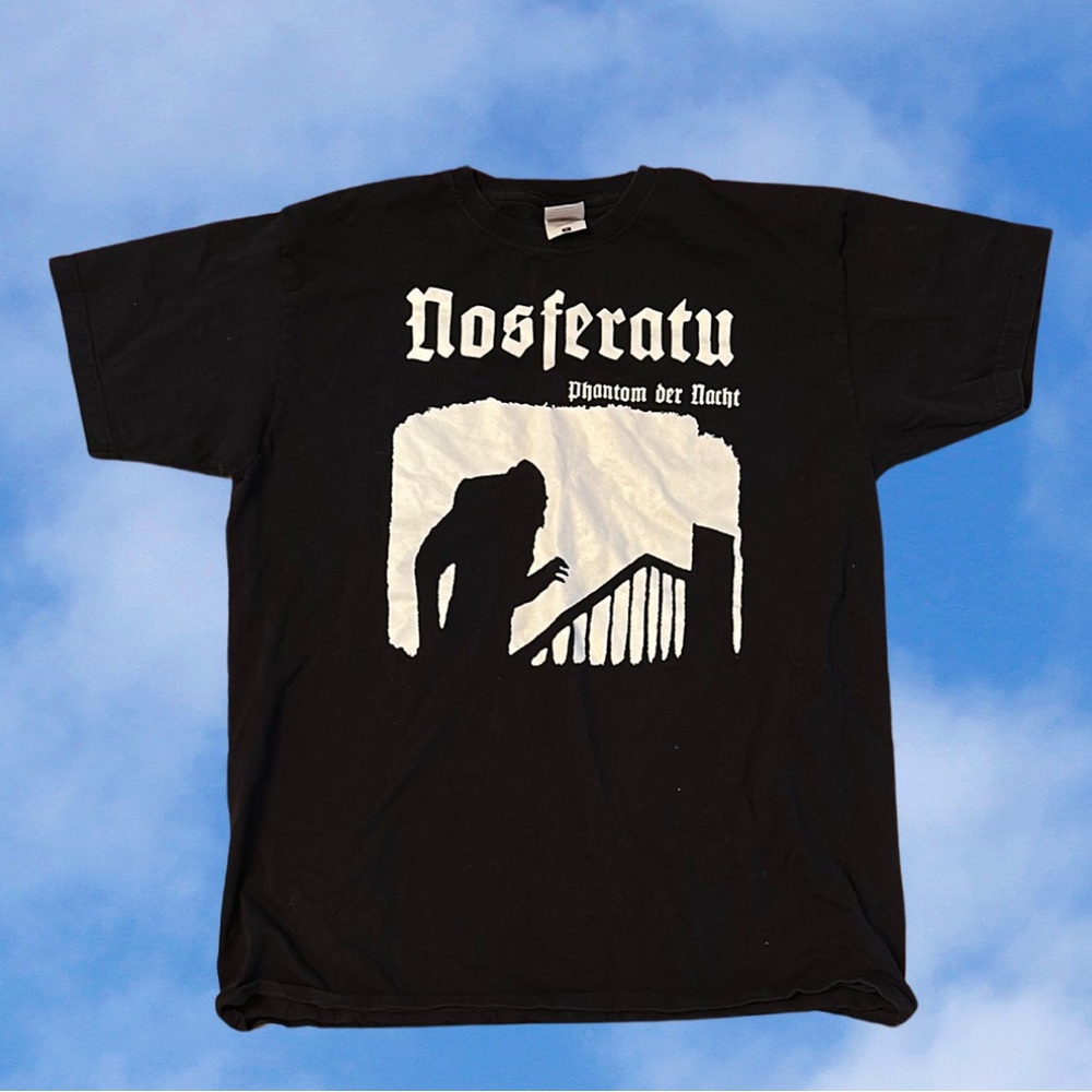 Black Nosferatu Graphic Horror T-Shirt Size M